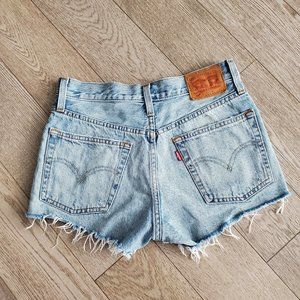 Levi's 501 Distressed Cut Off Shorts - Size 25 - Button Up